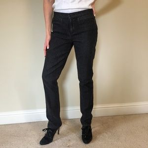 Black Pinstripe Skinny Jeans